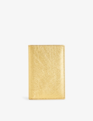 Comme Des Garçons Comme Des Garcons Gold Classic Logo-debossed Leather Card Holder