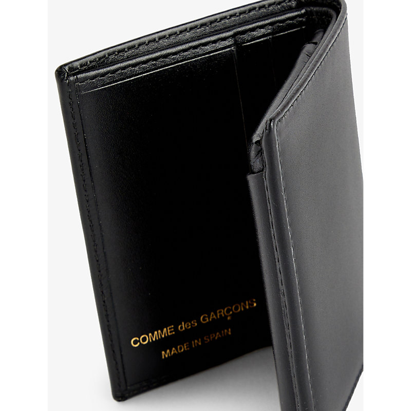 Shop Comme Des Garçons Comme Des Garcons Black Classic Logo-debossed Leather Card Holder