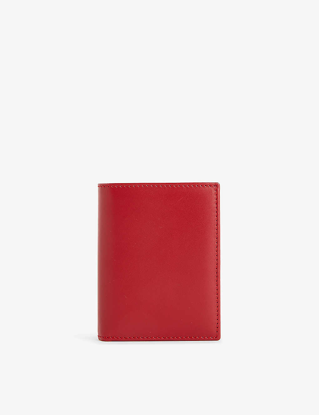 Comme Des Garçons Comme Des Garcons Red Classic Logo-debossed Leather Card Holder