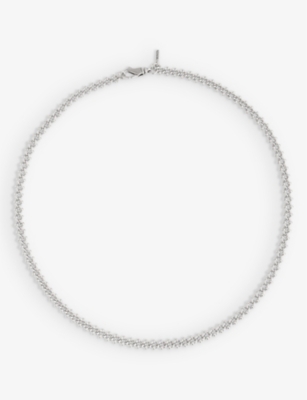 Emanuele Bicocchi Mens Silver Knot-chain Brand-engraved 925 Sterling-silver Necklace