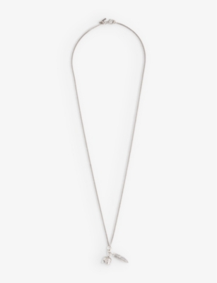 EMANUELE BICOCCHI: Arabesque Skull brand-engraved 925 sterling-silver necklace
