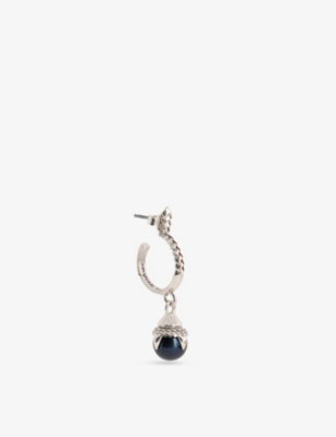 EMANUELE BICOCCHI: Engraved 925 sterling-silver and cultured fresh-water pearl single pendant earring