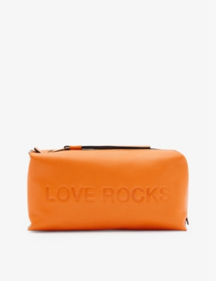 Allsaints Womens Pyrole Orange Elliotte Logo-debossed Leather Pouch Bag