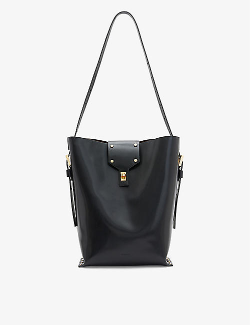 ALLSAINTS: Miro branded-hardware leather shoulder bag