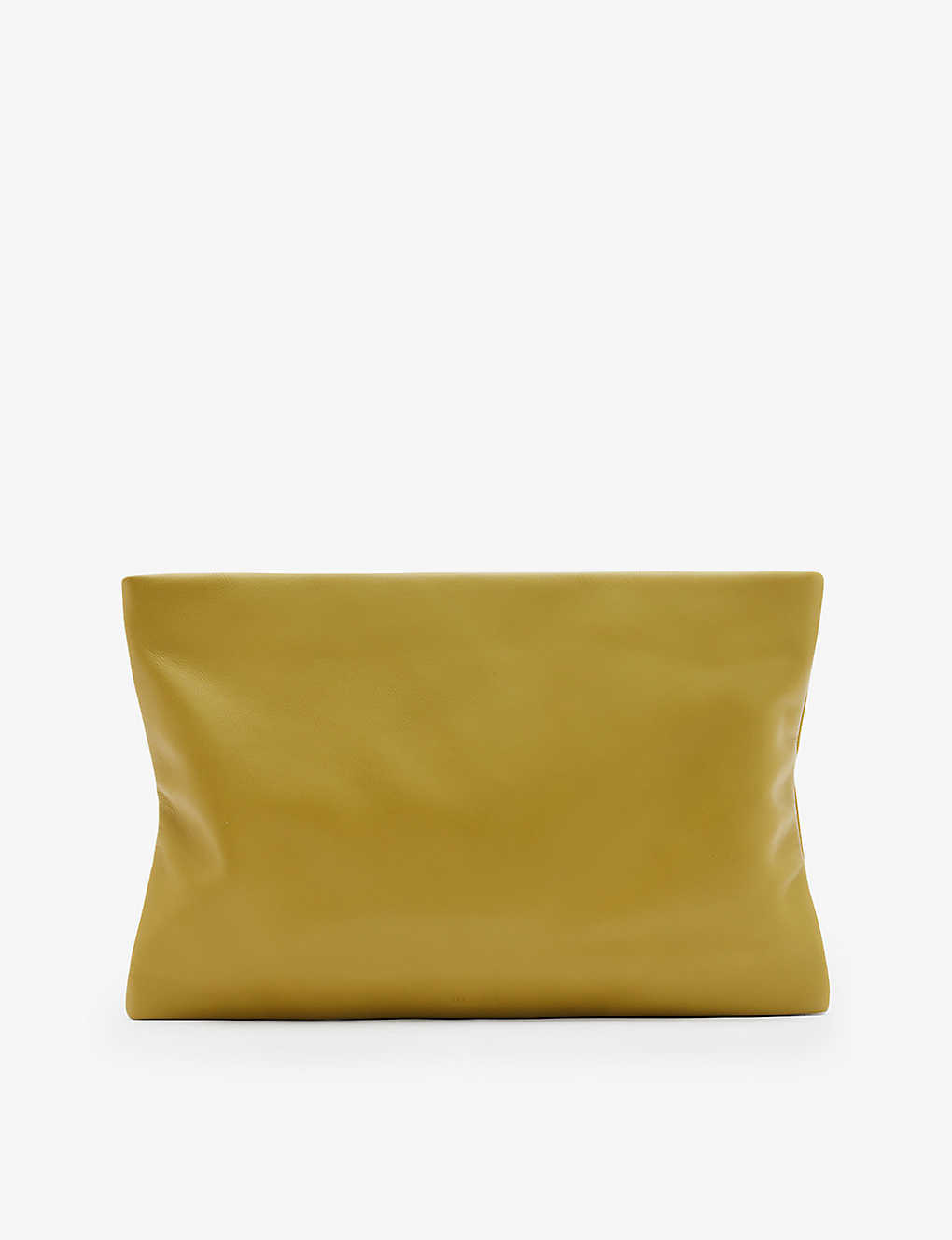 Allsaints Womens Sap Green Bettina Branded-hardware Leather Clutch