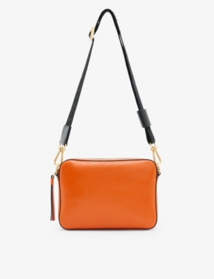 Allsaints Womens Pyrole Orange Lucille Leather Cross-body Bag
