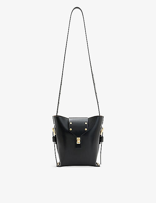 ALLSAINTS: Miro branded-hardware leather cross-body bag