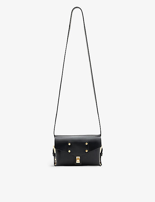 ALLSAINTS: Miro mini stud-embellished leather cross-body bag