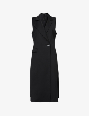 Symetria Womens Black Wool Suspension Notched-lapel Regular-fit Wool Vest