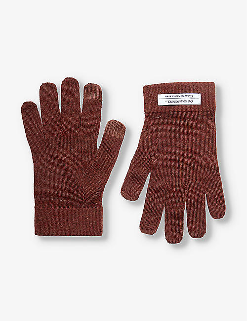 THE INOUE BROTHERS: Brand-embellished wool-blend gloves
