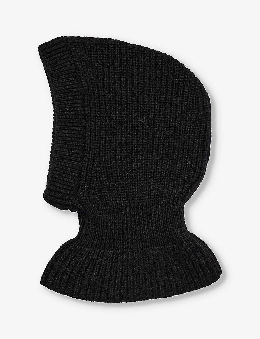 Lemaire Womens Black Ribbed Wool-blend Balaclava