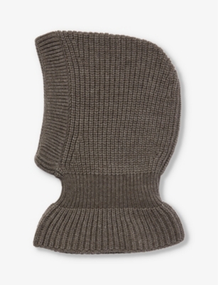 LEMAIRE LEMAIRE WOMEN'S DONKEY GREY RIBBED WOOL-BLEND BALACLAVA