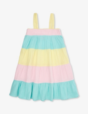 SUNUVA: Striped tiered cotton dress 3-14 years