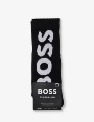 BOSS: Big Logo cotton-blend knitted socks