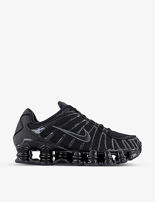 NIKE: Shox TL leather, mesh and shell low-top trainers
