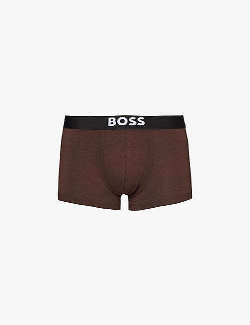 BOSS: Branded-waistband stretch-jersey trunks