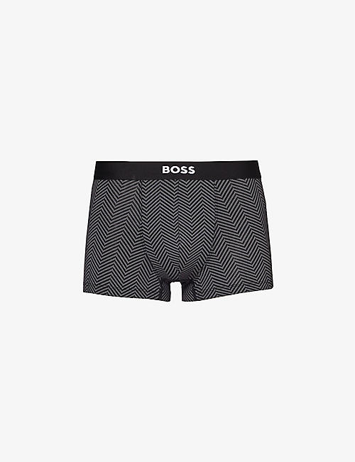 BOSS: Branded waistband stretch-jersey trunks