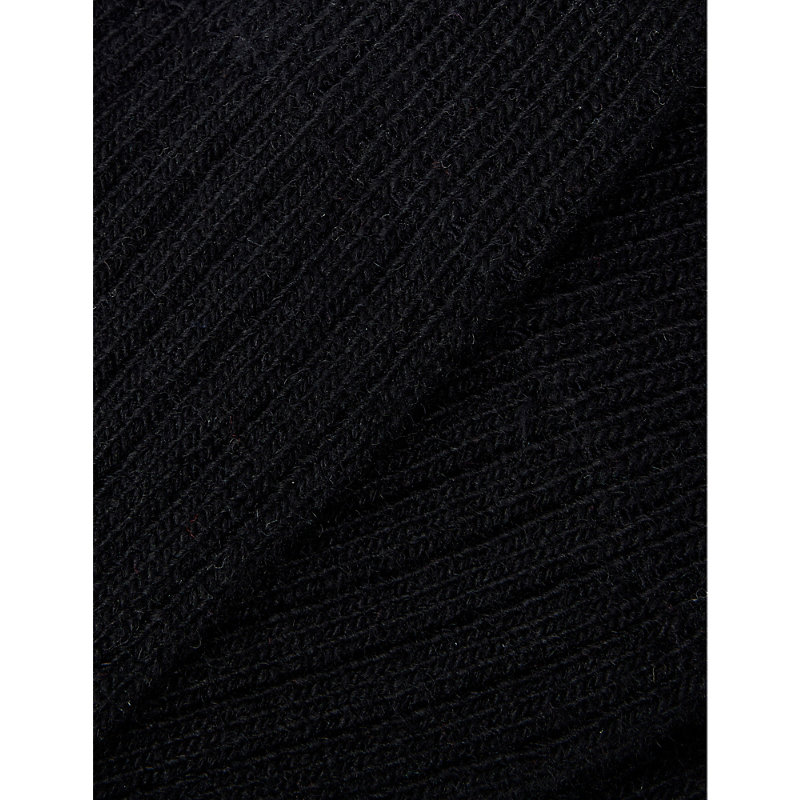Shop Colorful Standard Womens Deep Black Ribbed-trim Recycled-wool-blend Socks