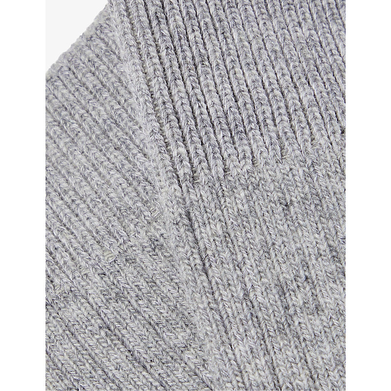 Shop Colorful Standard Womens Heather Grey Ribbed-trim Recycled-wool-blend Socks