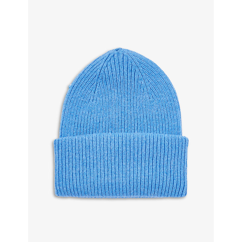 Colorful Standard Womens Pacific Blue Folded-brim Recycled-wool Beanie