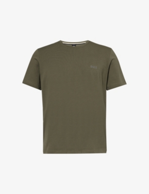 BOSS: Logo-embroidered regular-fit stretch-cotton T-shirt