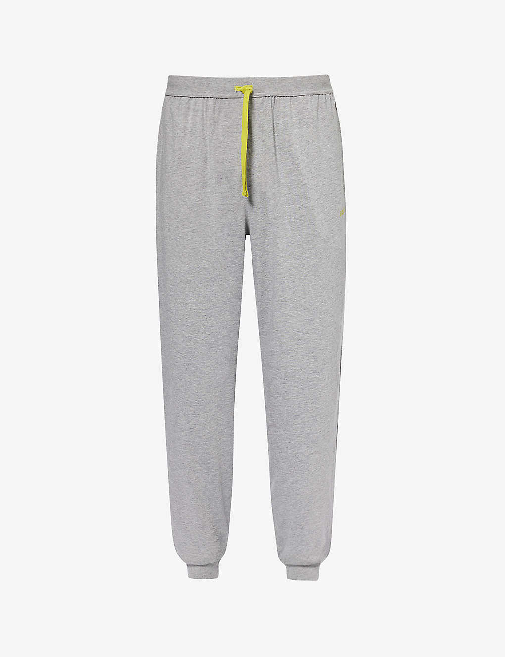 Hugo Boss Boss Mens Grey Brand-embroidered Tapered-leg Stretch-cotton Jogging Bottoms