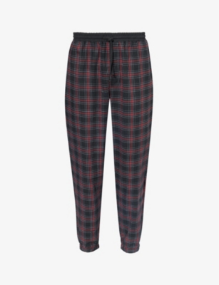 BOSS: Plaid-patterned cotton pyjama bottoms