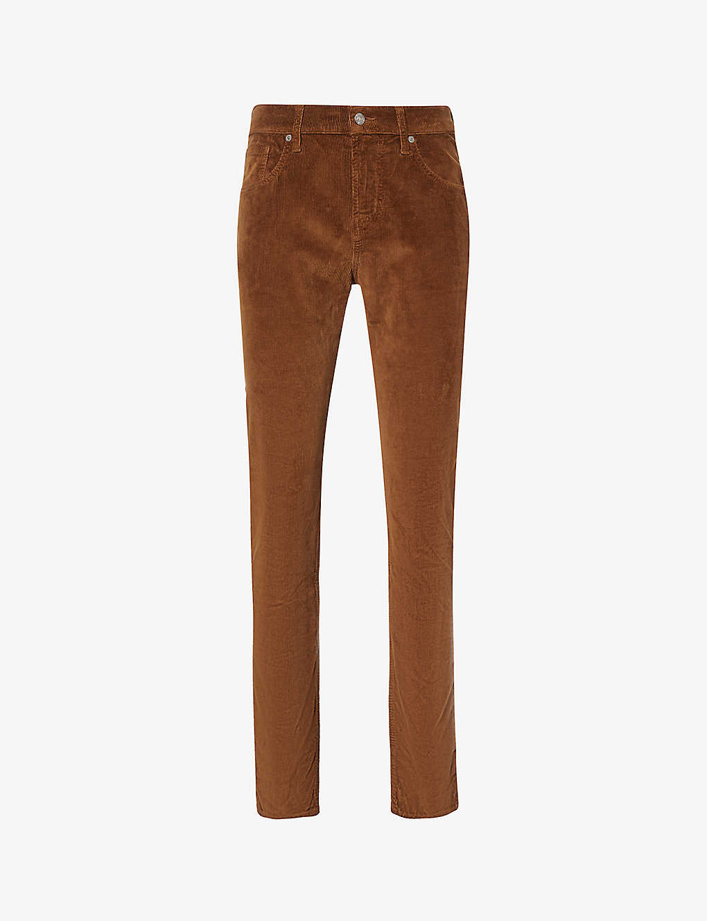 Shop 7 For All Mankind Slimmy Slim-fit Tapered Stretch-denim Jeans In Brown