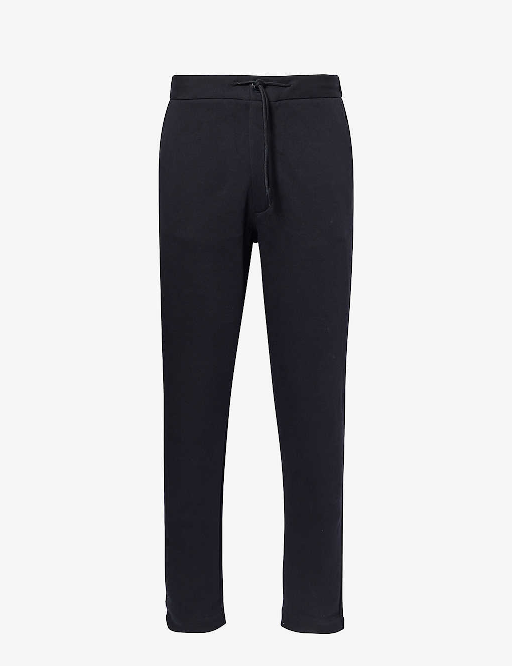 7 For All Mankind Mens Black Dynamic Tapered-leg Cotton-blend Chino Trousers