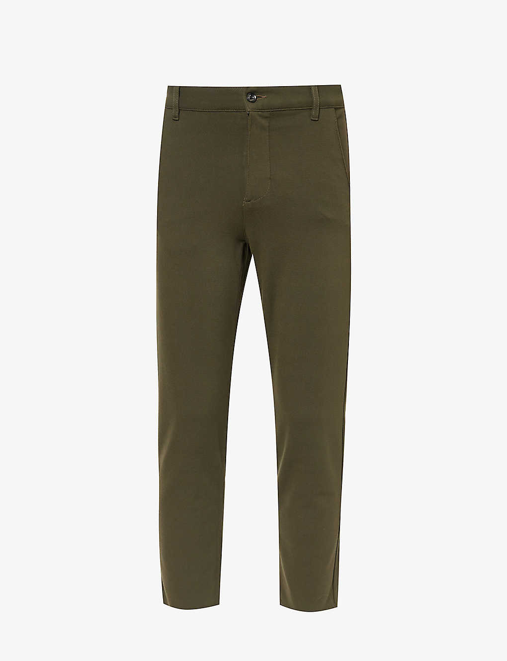 7 For All Mankind Mens Green Travel Regular-fit Tapered Stretch-woven Trousers