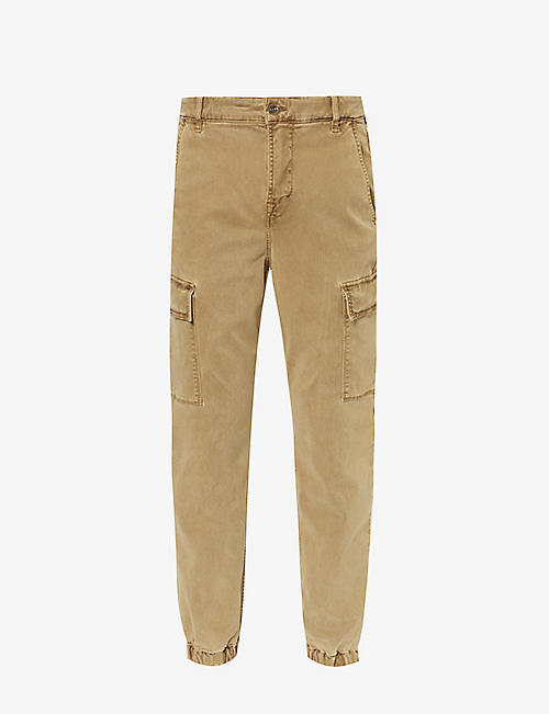 7 FOR ALL MANKIND: Tapered-leg regular-fit stretch-woven cargo chino trousers