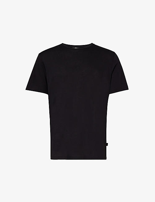 7 FOR ALL MANKIND: Brand-patch crewneck wool and cashmere-blend T-shirt