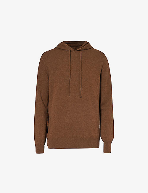 7 FOR ALL MANKIND: Brand-patch ribbed-trim cashmere hoody
