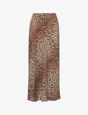 RIXO: Kelly leopard-print woven-blend maxi skirt