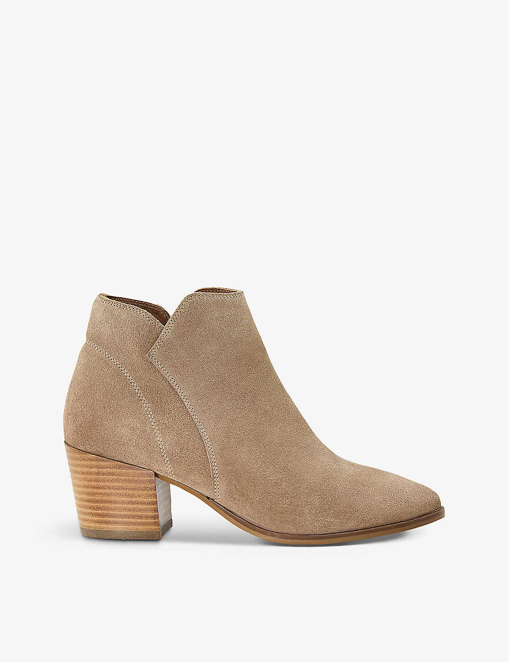 Dune Womens Sand-suede Parlour Wide-fit Suede Ankle Boots