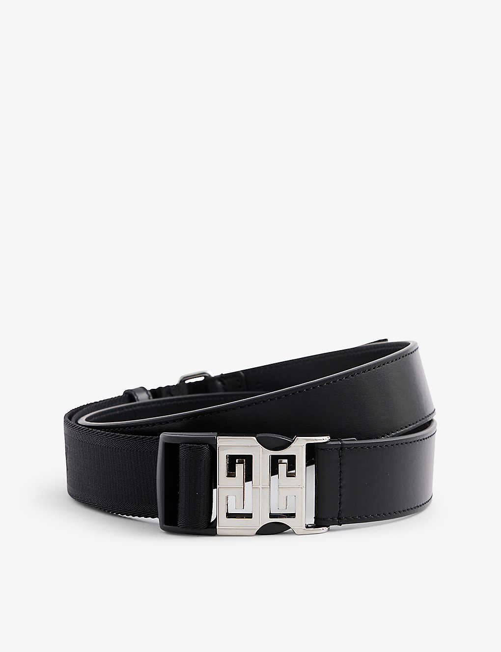 Givenchy Mens Black Branded-buckle Woven Belt
