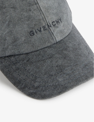 Shop Givenchy Logo-embroidered Cotton Baseball Cap In Grey