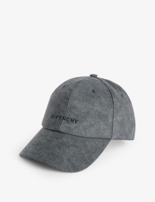 Shop Givenchy Logo-embroidered Cotton Baseball Cap In Grey