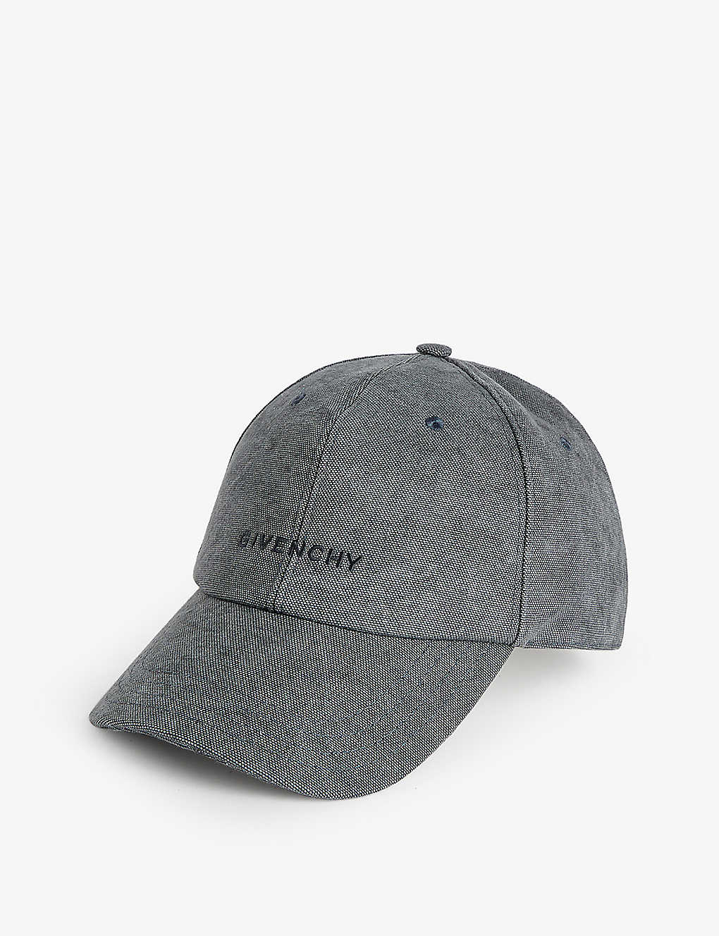 Givenchy Mens Grey Logo-embroidered Cotton Baseball Cap