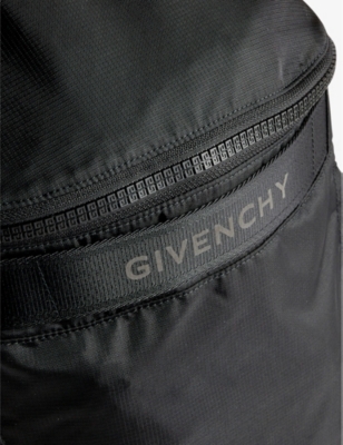 Shop Givenchy G-trek Branded Woven Backpack In Black