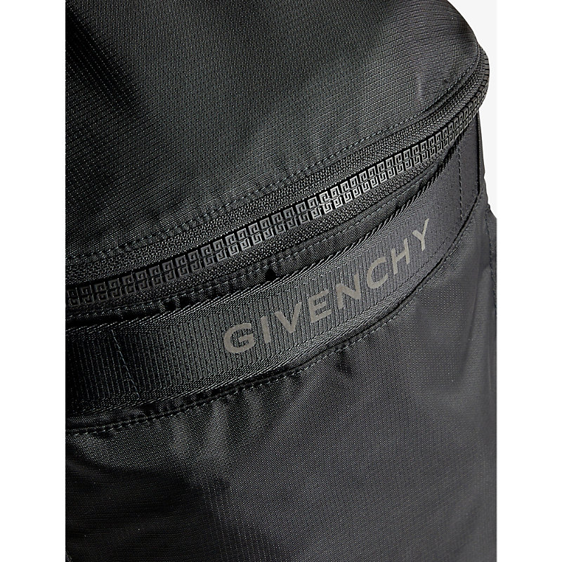 Shop Givenchy G-trek Branded Woven Backpack In Black