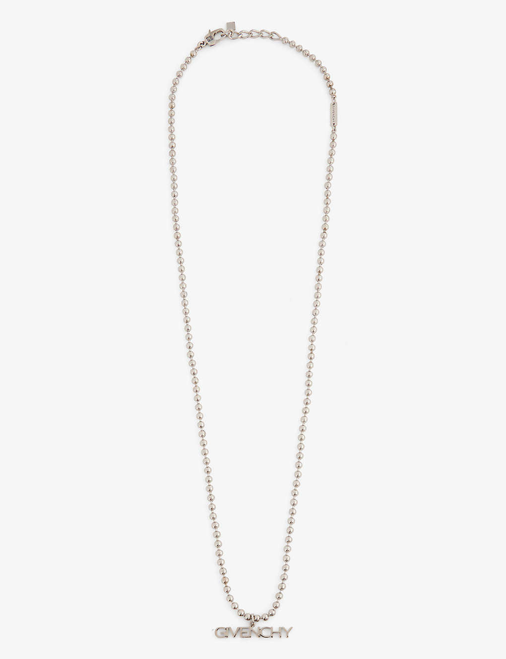 Shop Givenchy Letters Brass Necklace In Silvery