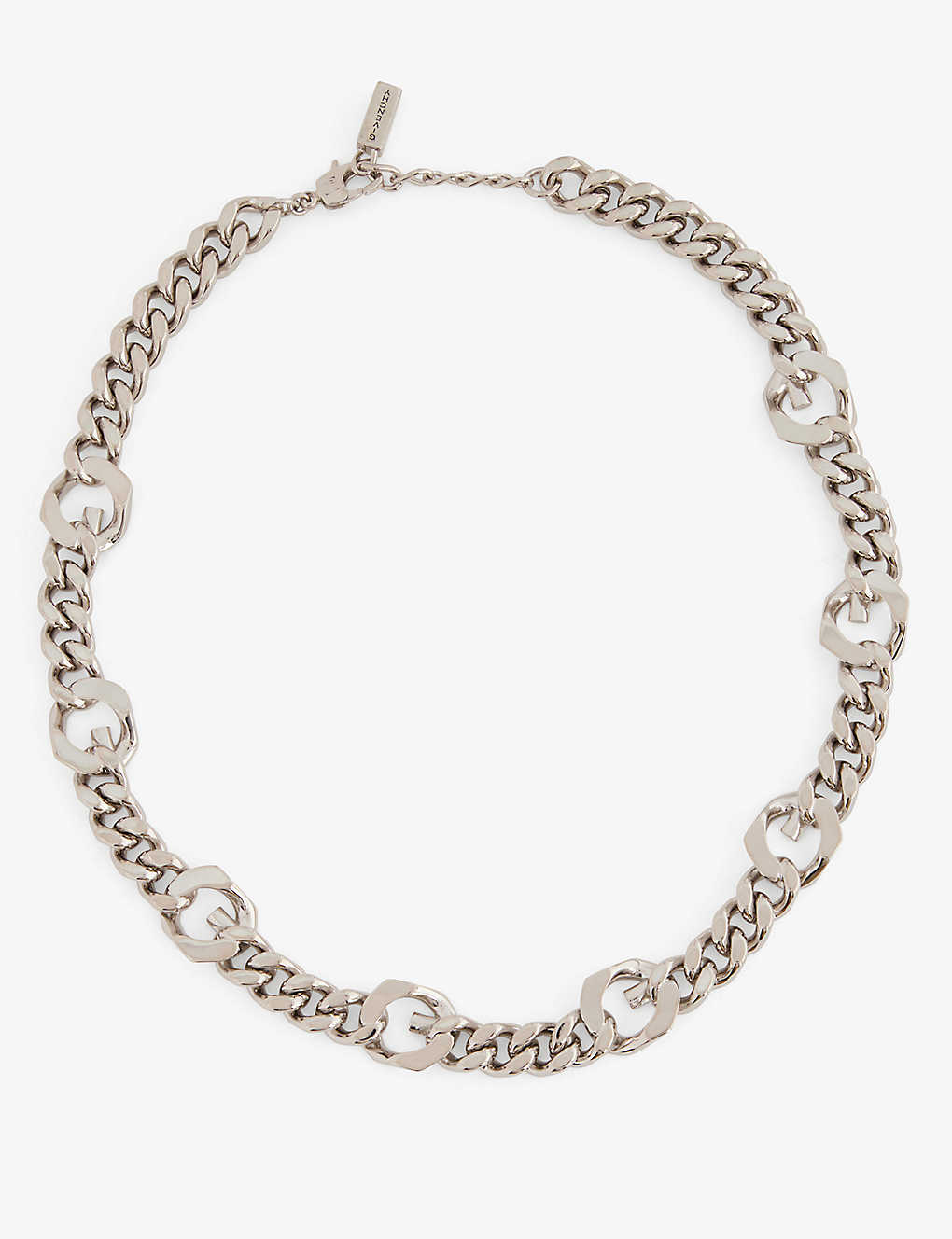 Givenchy Mens Silvery Chain Links Brass Necklace