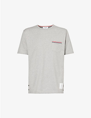 THOM BROWNE: Chest-pocket regular-fit cotton-jersey T-shirt