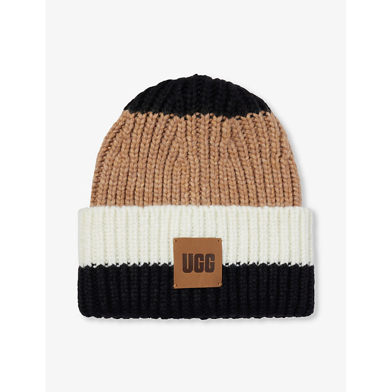 Ugg Womens Logo-patch Knitted Beanie