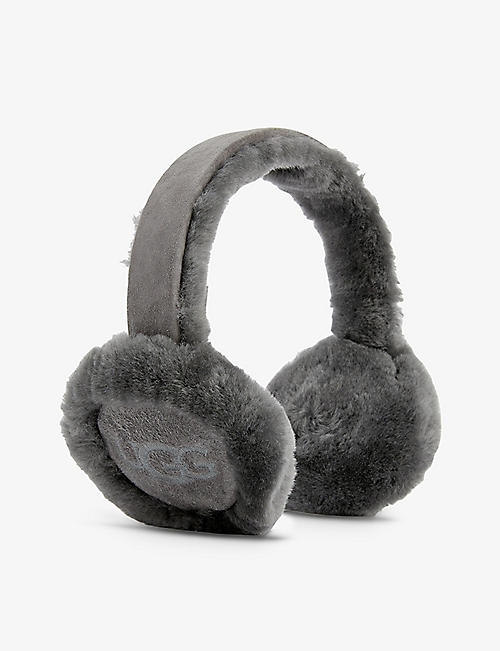 UGG: Logo-embroidered suede earmuffs
