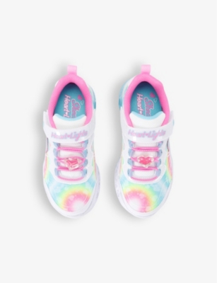 Shop Skechers Girls White/oth Kids Flutter Heart Light-up Woven Low-top Trainers 4-10 Years
