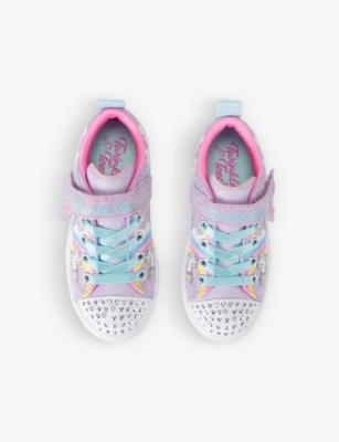 Shop Skechers Girls Lilac Kids Twinkle Sparks Light-up Woven Trainers