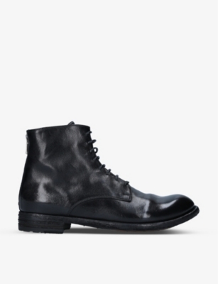 Officine Creative Womens Black Lexicon Chunky-sole Leather Boots In Black