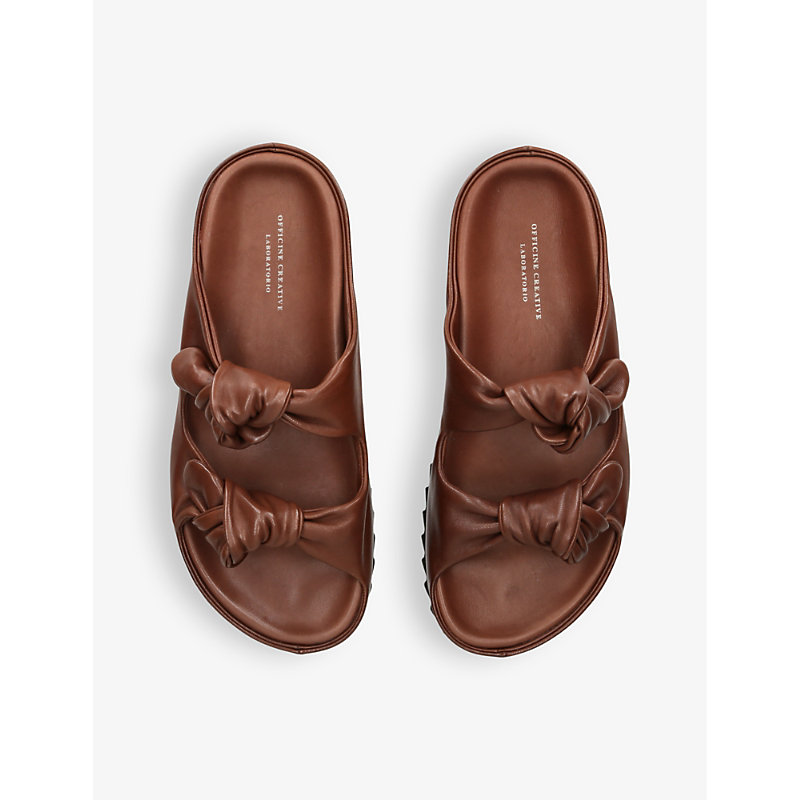 Shop Officine Creative Women's Dark Brown Pelagie Two-strap Leather Sandals